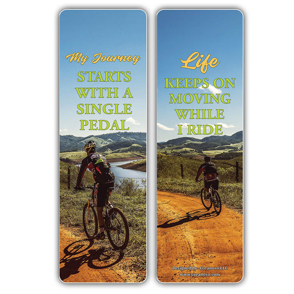 Creanoso Biking Sayings Bookmark - Cool Gift Tokens Collection Set for Cyclists