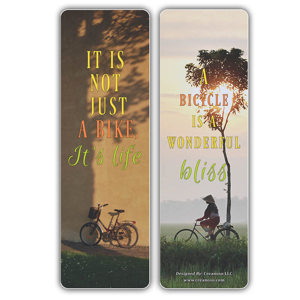 Creanoso Biking Sayings Bookmark - Cool Gift Tokens Collection Set for Cyclists