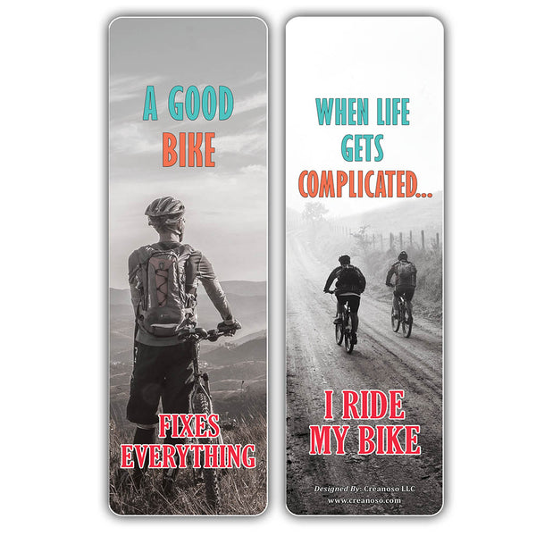 Creanoso Biking Sayings Bookmark - Cool Gift Tokens Collection Set for Cyclists