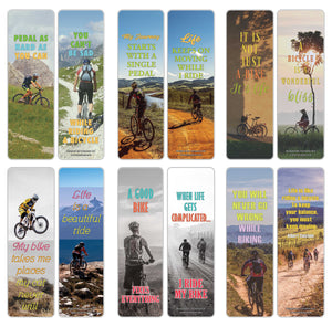 Creanoso Biking Sayings Bookmark - Cool Gift Tokens Collection Set for Cyclists