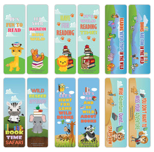 Creanoso Cute Sayings Wild Animals Reading Bookmarks - Great Giveaways Tokens for Kids