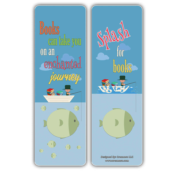 Creanoso Cute Sayings Sea Creatures Reading Bookmarks - Cool Giveaways for Kids