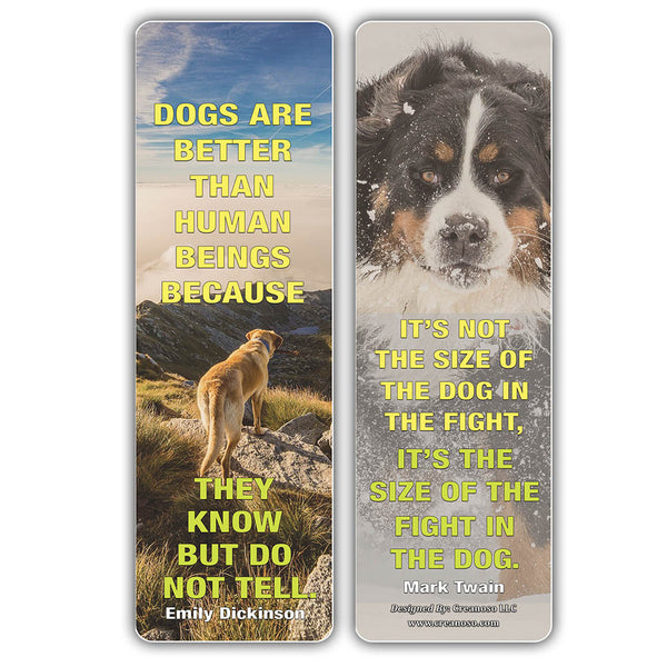 Creanoso Pet Dog Quotes Bookmarks - Cool Page Clip Giveaways for Pet Owners