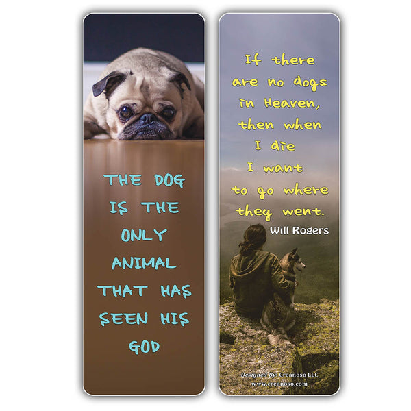 Creanoso Pet Dog Quotes Bookmarks - Cool Page Clip Giveaways for Pet Owners