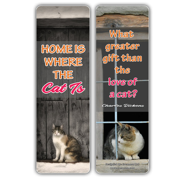 Creanoso Cat Sayings Pet Animals Bookmarks - Cool Page Clip Giveaways for Pet Owners