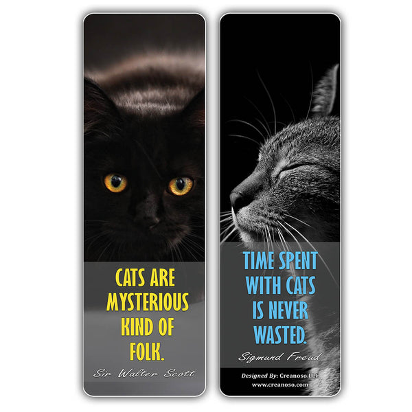 Creanoso Cat Sayings Pet Animals Bookmarks - Cool Page Clip Giveaways for Pet Owners