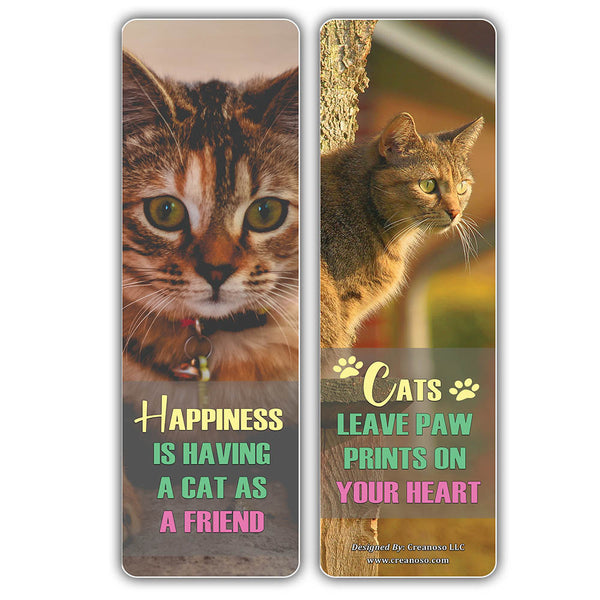 Creanoso Cat Sayings Pet Animals Bookmarks - Cool Page Clip Giveaways for Pet Owners