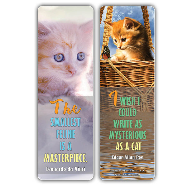 Creanoso Cat Sayings Pet Animals Bookmarks - Cool Page Clip Giveaways for Pet Owners