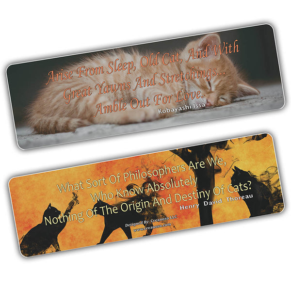 Creanoso Cat Sayings Pet Animals Bookmarks - Cool Page Clip Giveaways for Pet Owners