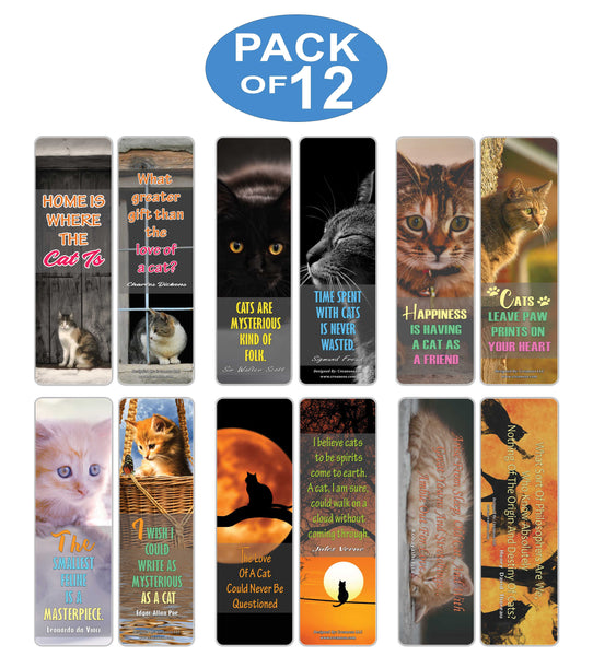 Creanoso Cat Sayings Pet Animals Bookmarks - Cool Page Clip Giveaways for Pet Owners