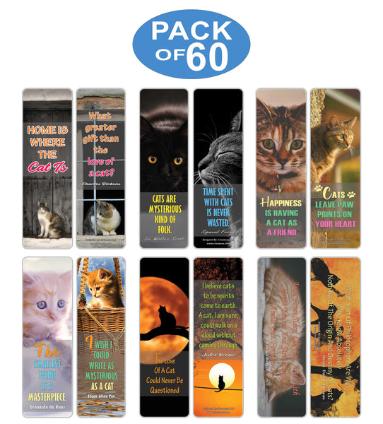 Creanoso Cat Sayings Pet Animals Bookmarks - Cool Page Clip Giveaways for Pet Owners