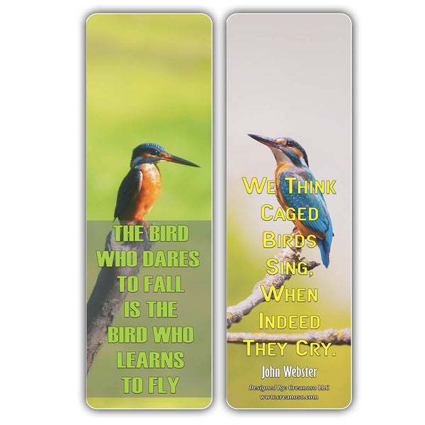 Creanoso Birds Sayings Pet Animals Bookmarks - Great Gift Tokens Ideas for Bird Lovers