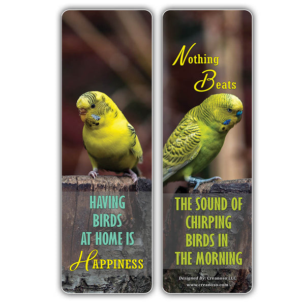 Creanoso Birds Sayings Pet Animals Bookmarks - Great Gift Tokens Ideas for Bird Lovers