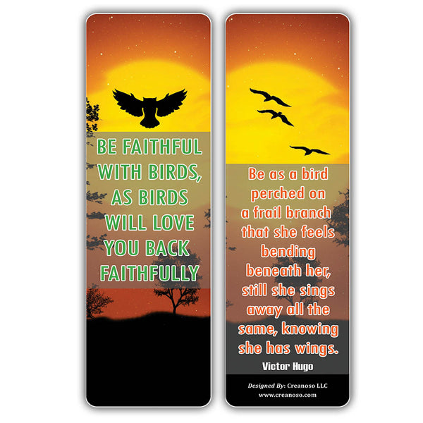 Creanoso Birds Sayings Pet Animals Bookmarks - Great Gift Tokens Ideas for Bird Lovers