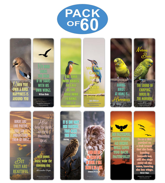 Creanoso Birds Sayings Pet Animals Bookmarks - Great Gift Tokens Ideas for Bird Lovers