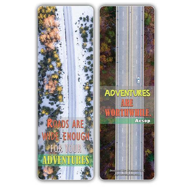 Creanoso Inspirational Sayings Land Travel Bookmarks - Great Giveaways for Travelers