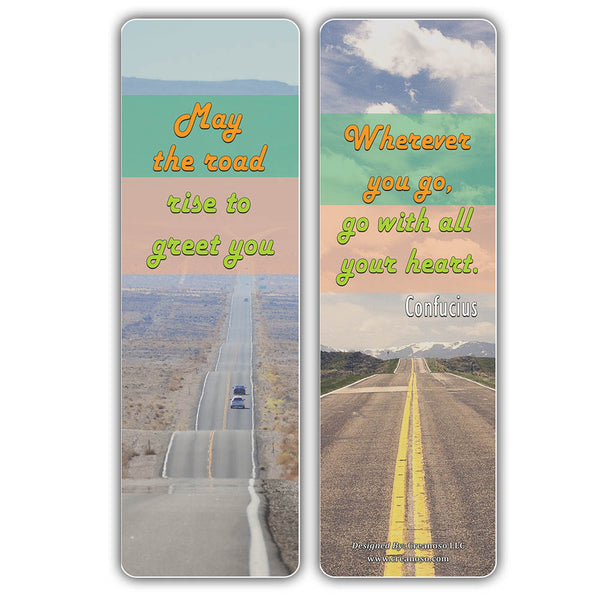 Creanoso Inspirational Sayings Land Travel Bookmarks - Great Giveaways for Travelers