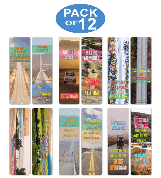 Creanoso Inspirational Sayings Land Travel Bookmarks - Great Giveaways for Travelers