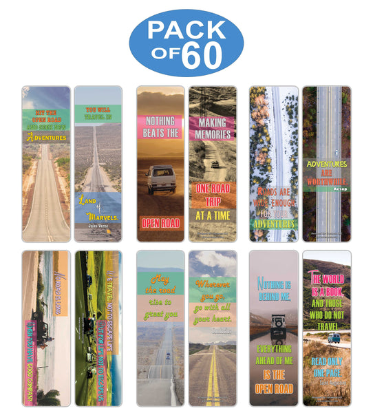 Creanoso Inspirational Sayings Land Travel Bookmarks - Great Giveaways for Travelers