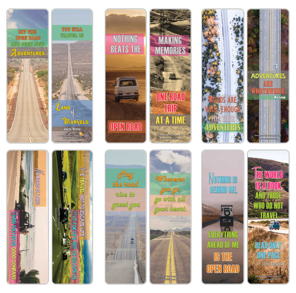 Creanoso Inspirational Sayings Land Travel Bookmarks - Great Giveaways for Travelers