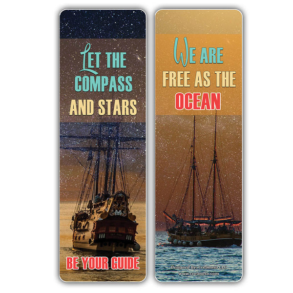 Creanoso Inspirational Sayings Travel by Sea Bookmarks - Great Giveaways for Travelers