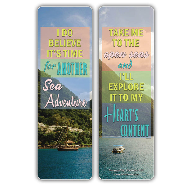 Creanoso Inspirational Sayings Travel by Sea Bookmarks - Great Giveaways for Travelers