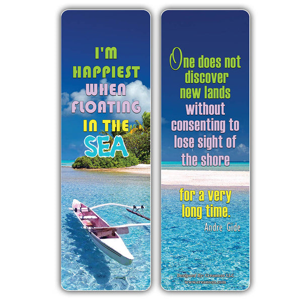Creanoso Inspirational Sayings Travel by Sea Bookmarks - Great Giveaways for Travelers