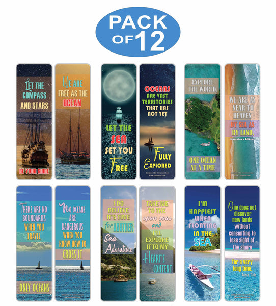 Creanoso Inspirational Sayings Travel by Sea Bookmarks - Great Giveaways for Travelers