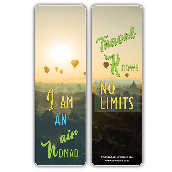 Creanoso Inspiring Travel by Air Sayings Bookmarks - Cool Gift Cards for Travelers