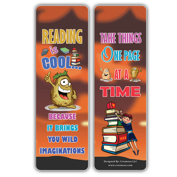 Creanoso Vegetables Reading is Cool Educational Bookmarks for Kids - Great Gift Giveaways for Children