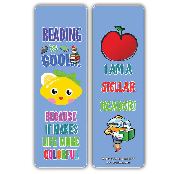 Creanoso Cool Fruit Reading Sayings Bookmarks ÃƒÂ¢Ã¢â€šÂ¬Ã¢â‚¬Å“ Cool Gift Token for Kids, Boys and Girls
