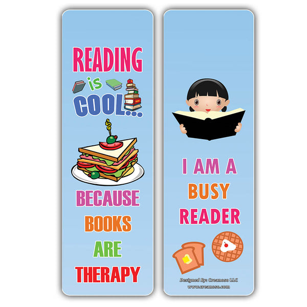 Creanoso Cool Various Foods Reading Sayings Bookmarks - Unique Giveaways for Children