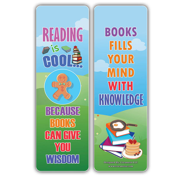 Creanoso Cool Various Foods Reading Sayings Bookmarks - Unique Giveaways for Children