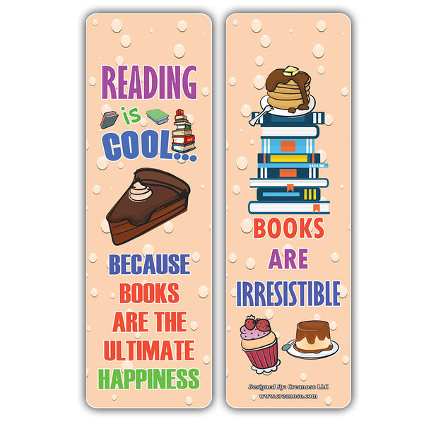 Creanoso Cool Various Foods Reading Sayings Bookmarks - Unique Giveaways for Children
