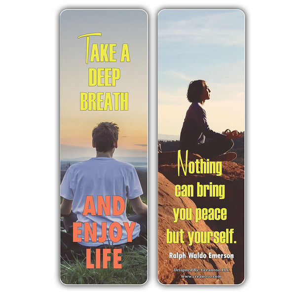 Creanoso Mind Relaxation Meditation Sayings Bookmarks - Great Gift Token Giveaways