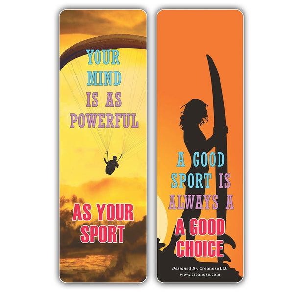 Creanoso Play Sports Relax the Mind Sayings Bookmarks - Great Gift Token Giveaways for Bookworms