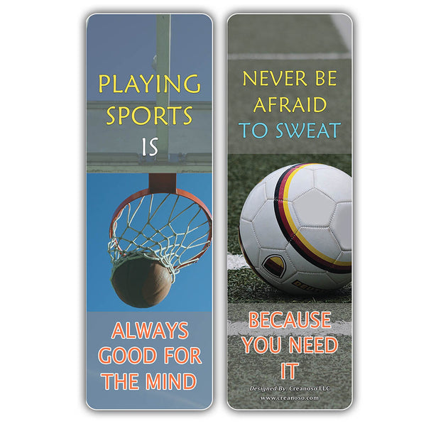 Creanoso Play Sports Relax the Mind Sayings Bookmarks - Great Gift Token Giveaways for Bookworms