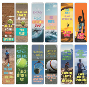 Creanoso Play Sports Relax the Mind Sayings Bookmarks - Great Gift Token Giveaways for Bookworms
