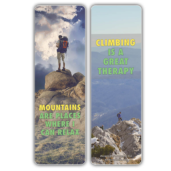 Creanoso Relaxing Mind Climbing Sayings Quote Bookmarks - Cool Page Book Clipper for Men and Women