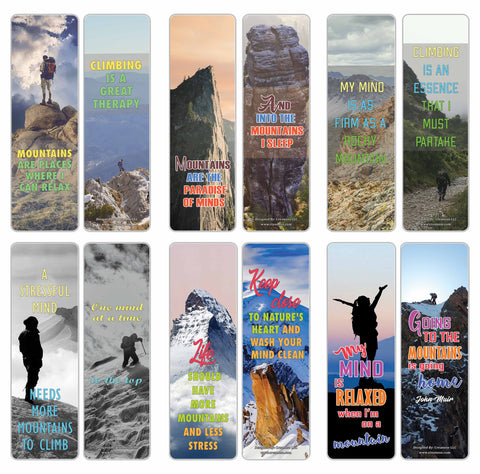Creanoso Relaxing Mind Climbing Sayings Quote Bookmarks - Cool Page Book Clipper for Men and Women