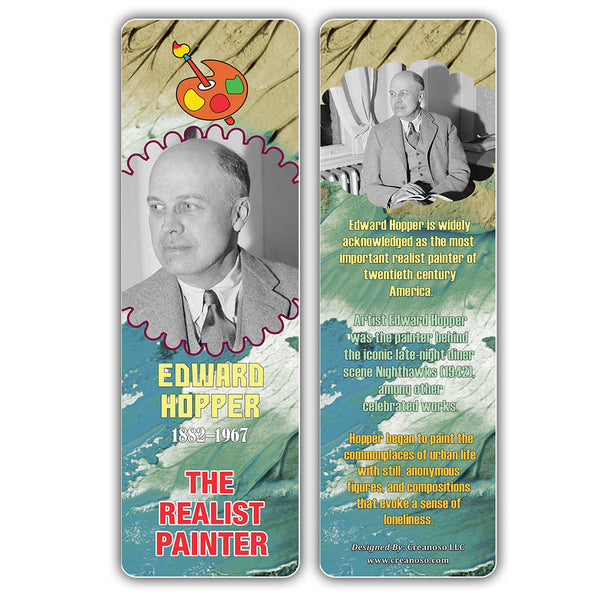 Creanoso Famous Historical Americans Artists Facts Bookmarks - Stocking Stuffers Gifts for Children