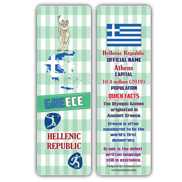Creanoso European Countries Facts Bookmarks - Unique Stocking Stuffers Gifts for Kids