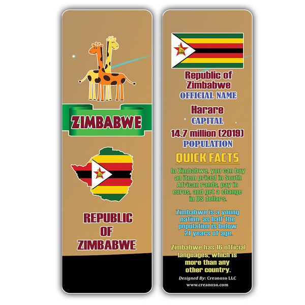 Creanoso African Countries Facts Bookmarks - Unique Stocking Stuffers Gifts for Kids