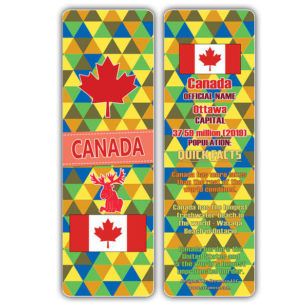 Creanoso The Americas Countries Facts Bookmarks - Unique Stocking Stuffers Gifts for Kids