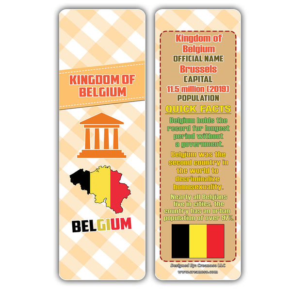 Creanoso Educational Facts European Countries Learning Bookmarks Series 2 - Stocking Stuffers Gifts for Boys and Girls