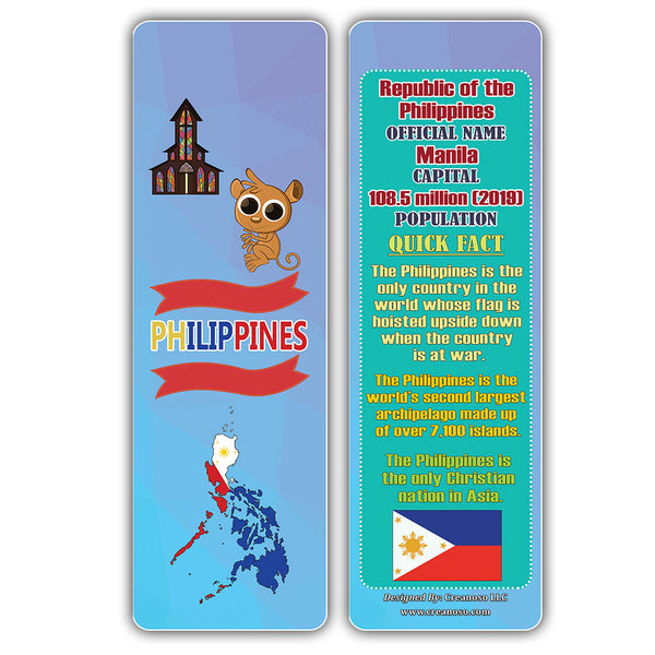 Creanoso Asia & Pacific Countries Facts Series 2 Bookmarks for KidsÃƒÂ¢Ã¢â€šÂ¬Ã¢â‚¬Å“ Unique Teacher Stocking Stuffer Gifts