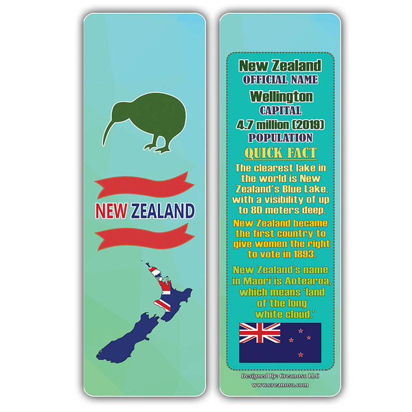 Creanoso Asia & Pacific Countries Facts Series 2 Bookmarks for KidsÃƒÂ¢Ã¢â€šÂ¬Ã¢â‚¬Å“ Unique Teacher Stocking Stuffer Gifts