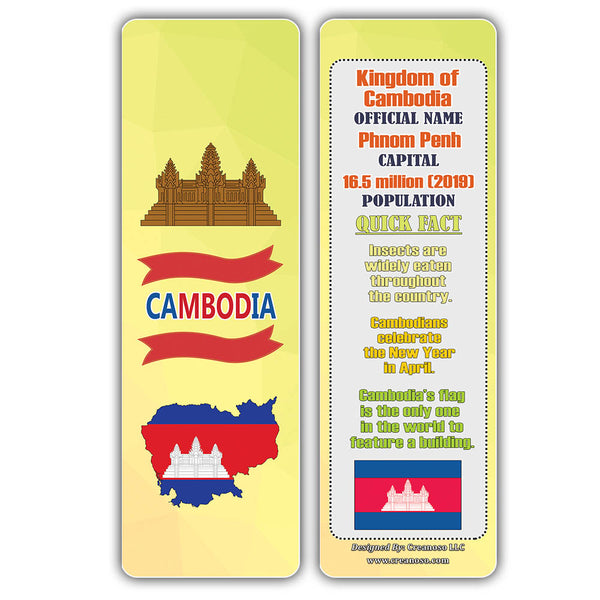 Creanoso Asia & Pacific Countries Facts Series 2 Bookmarks for KidsÃƒÂ¢Ã¢â€šÂ¬Ã¢â‚¬Å“ Unique Teacher Stocking Stuffer Gifts