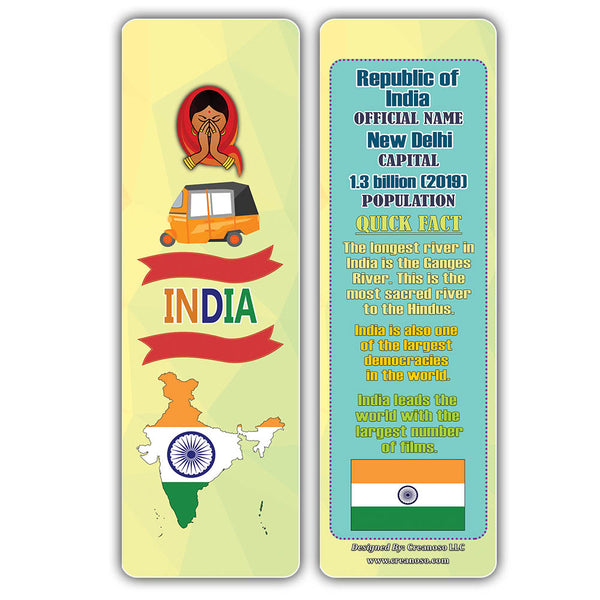 Creanoso Asia & Pacific Countries Facts Series 2 Bookmarks for KidsÃƒÂ¢Ã¢â€šÂ¬Ã¢â‚¬Å“ Unique Teacher Stocking Stuffer Gifts