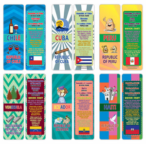 Creanoso The Americas Countries Facts Series 2 Bookmarks - Unique Stocking Stuffers Gifts for Boys and Girls